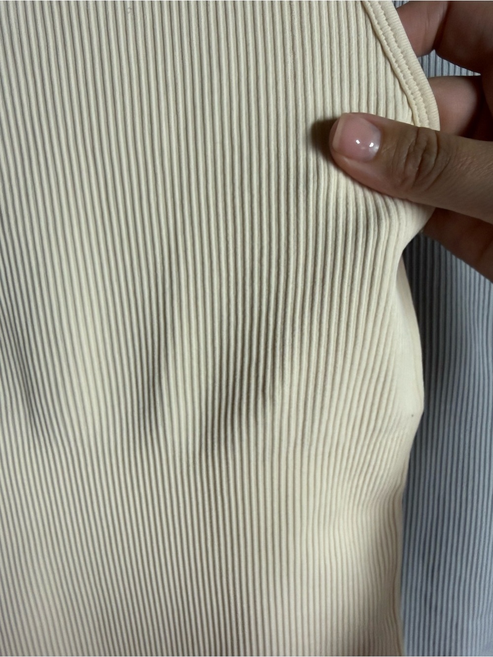 Ribbed Sleeveless Bodysuit - Black, Cream & Light Gray - Picture 5 of 5